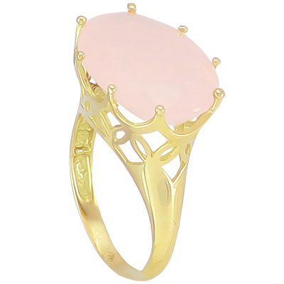 anel em ouro 18k com quartzo rosa