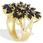 anel flor em ouro 18k com safiras